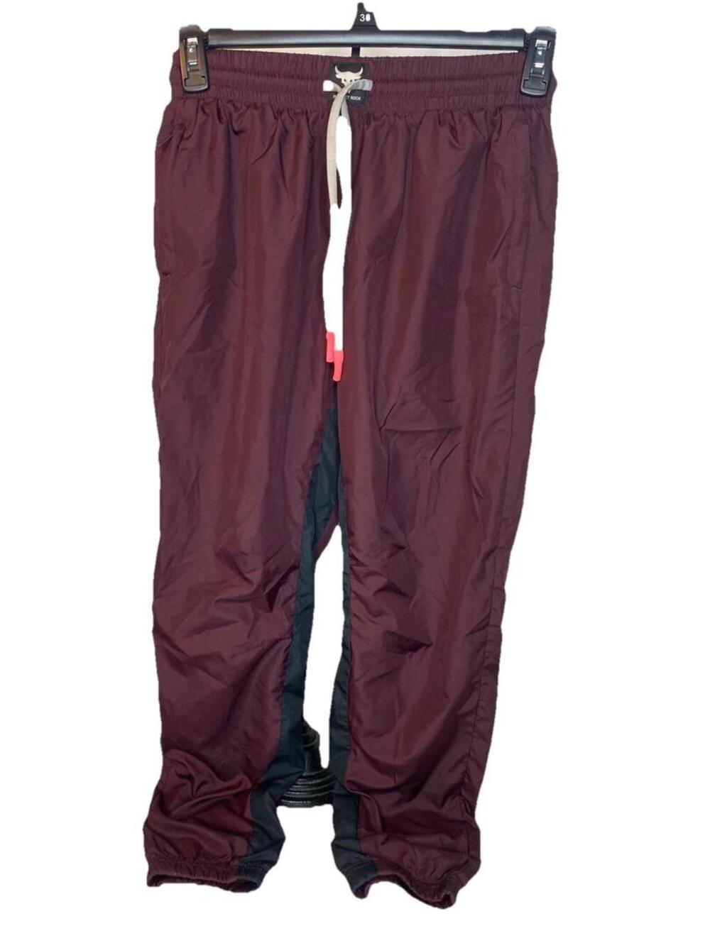 Under Armour Project Rock Women's Woven Tapered Jogger Pants Size S Maroon Black